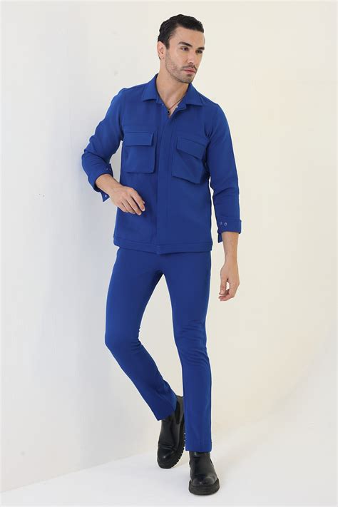 electric pocket jacket style shirt with pants – Puneetkapoorlabel