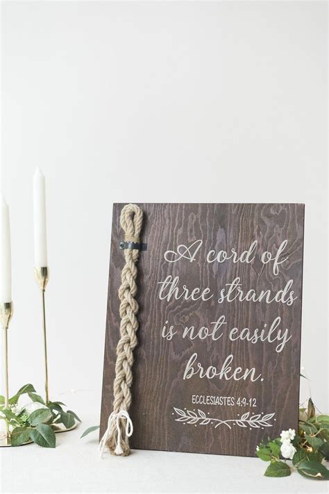 Strand of Three Cords Wedding Ceremony Sign - A Cord of Three Strands ...