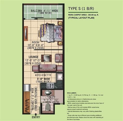 Eldeco Edge TYPE S : 1 B/R AREA 577 is in Noida Noida