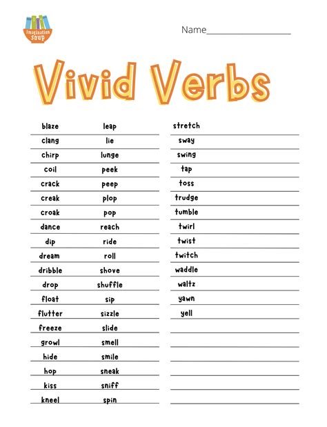 Teach Kids to Use Vivid Verbs in Their Writing - Imagination Soup