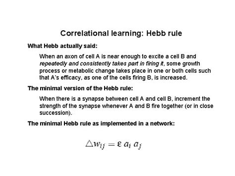 Image result for Hebb Learning Algorithm