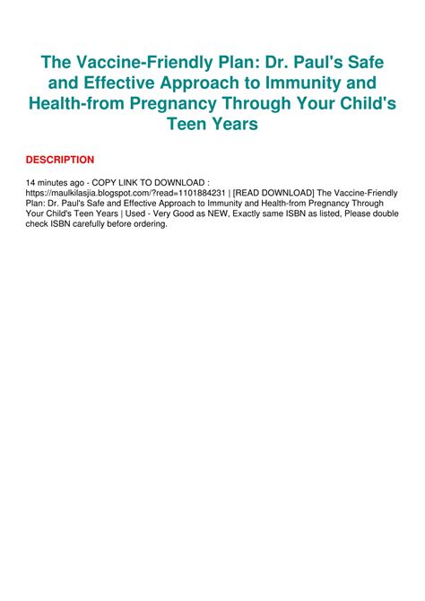 PPT - PDF/READ The Vaccine-Friendly Plan: Dr. Paul's Safe and Effective ...