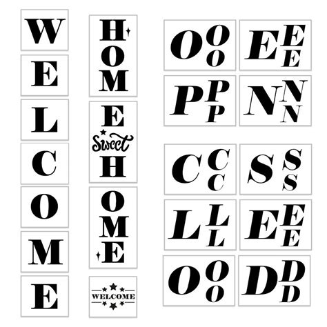 Koogel 21pcs Welcome Stencils Welcome Open Closed Signs Templates ...