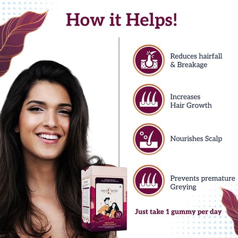 Healthy Hair Gummy - Biotin, Zinc, Folate, Vitamins A,C,E – Indus Roots