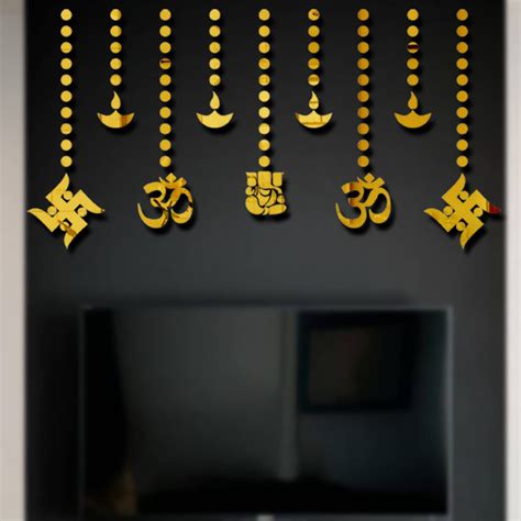 Buy Wall1ders Ganesha Combo & 100 Dots, Mirror Stickers for Wall ...