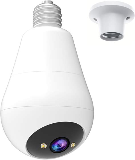 Amazon.com : JOOAN Light Bulb Security Camera, 360 Light Bulb Camera ...