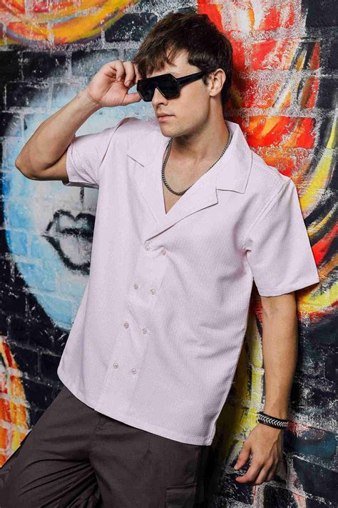 Textured Pink Korean Cuban Collar Resort Shirt – House of Koala