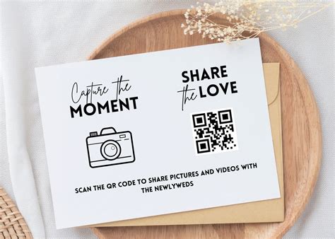 QR Code Card Capture the Moment Photo Sharing Sign Template, Digital ...