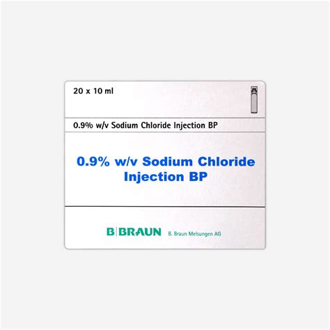 0.9% w/v Sodium Chloride Injection BP (20 x 10ml Box Mini-Plasco) - Smile Pharma