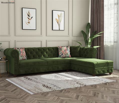 Corner Sofa Olive Green | Baci Living Room