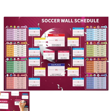Buy Pisamhid World Soccer Game Wall Chart Schedule,Schedule Wall | Wall ...