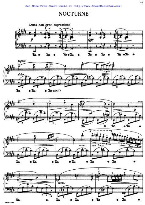 Frederic Chopin Nocturne in c sharp minor. Learned 2012. | Sheet music ...