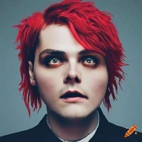 Portrait of gerard way with intense expression on Craiyon