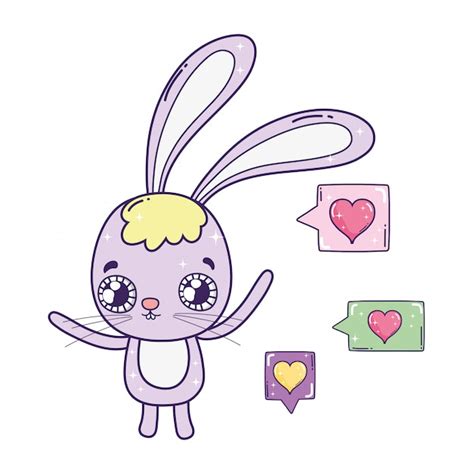 Cute rabbit valentines day card | Premium Vector
