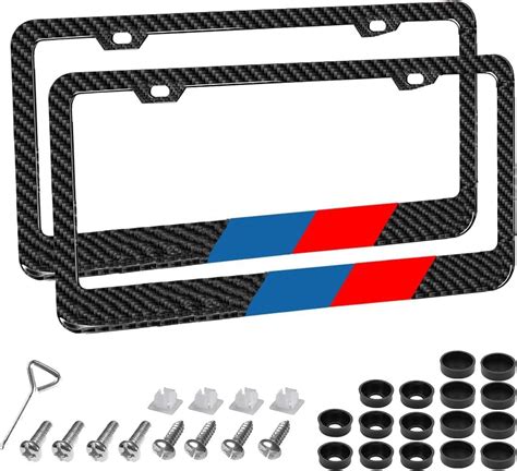 Amazon.com: 2 Pcs Carbon Fiber Turbo License Plate Frames Cover Holders ...