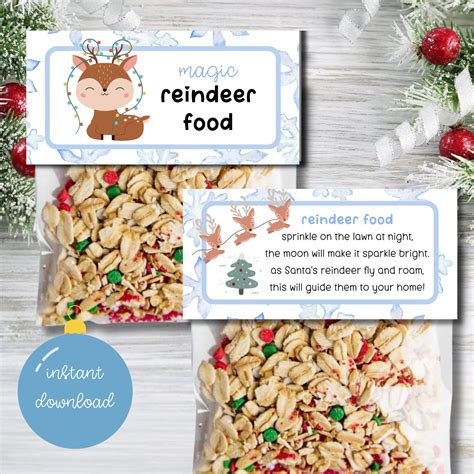 Reindeer Food Printable PDF Reindeer Food Printable Bag Topper Reindeer ...