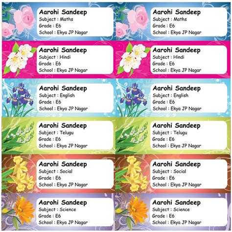 PERSONALISED BOOK LABEL STICKERS | Name Labels For Kids School Note ...