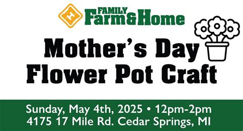 Mothers Day Flower Pot Craft, 4175 17 Mile Rd., Cedar Springs, MI 49319 ...