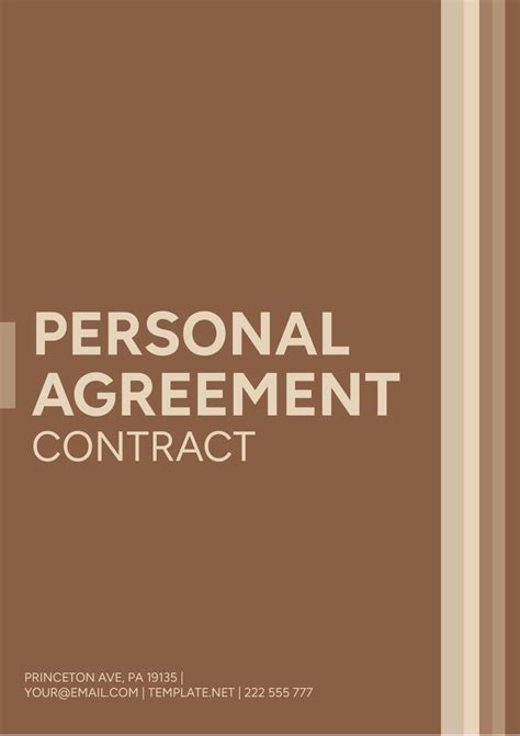 Free Personal Agreement Contract Template to Edit Online