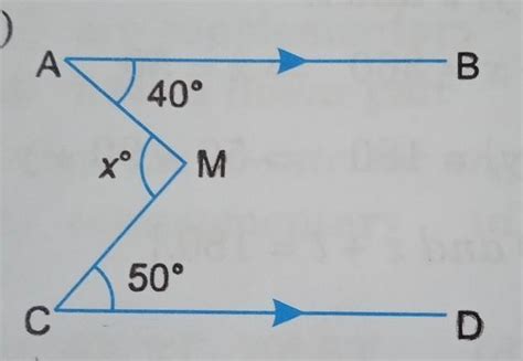 find the value of xHint: through M draw EMF||AB||CD - Brainly.in