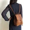 Buy Faux Leather Brown Backpack Vegan Backpack Water Resistant Vegan ...