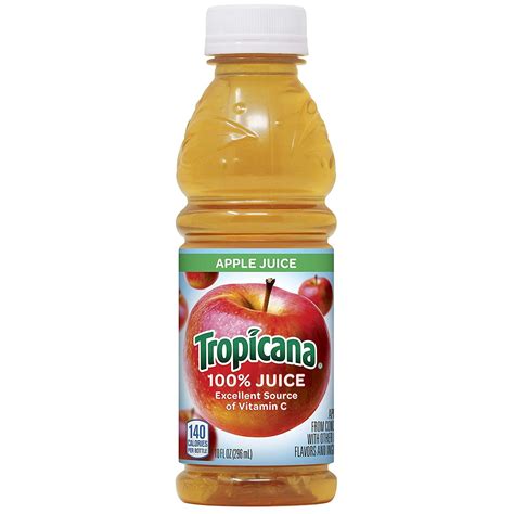 Tropicana Apple Juice 10 Fl Oz (Pack of 24) - Refreshing Apple Juice ...