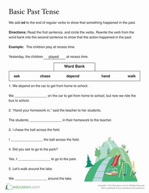 Image result for Past Tense Ed Worksheet