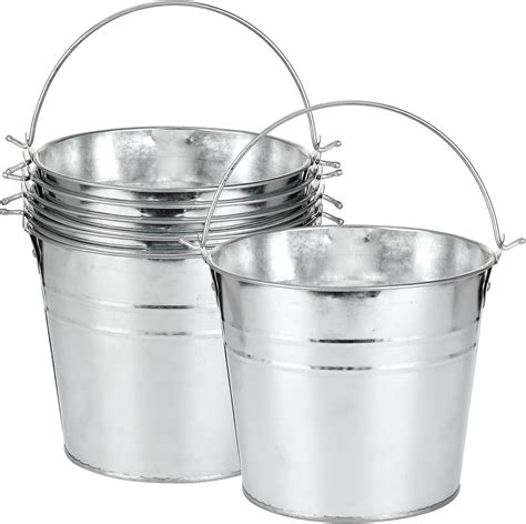 Amazon.com: Layhit 6 Pcs Metal Buckets with Handles 6.5" 0.5 Gallon ...