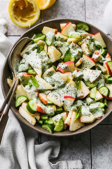 Apple Cucumber Salad With Mint Yogurt Dressing | Walder Wellness, RD