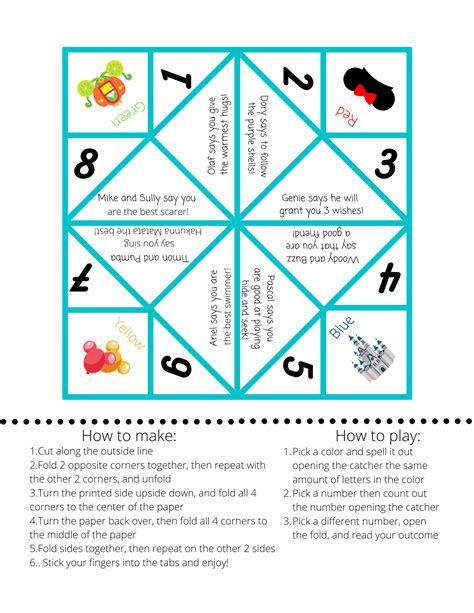Printable Cootie Catcher Template - Printable Free Templates