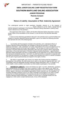 Fillable Online Liability Waiver - Southern Maryland Sailing ...