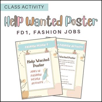 FD1: Help Wanted Poster Activity (Fashion Jobs) | TPT