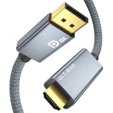 ULT-WIIQ 8K DisplayPort to HDMI Cable 6.6ft,DP 1.4 to HDMI 2.1 Video ...