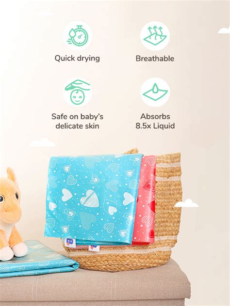 Diaper Changing Mat(Peppy Pink & Breezy Blue) - Pack of 2 – BASIC for Baby