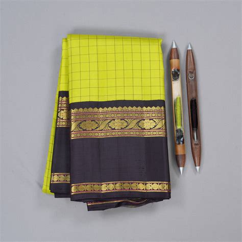 Hayagrivas Handloom Kanjivaram Silk Saree in Vibrant Lemon Green KBD19 ...