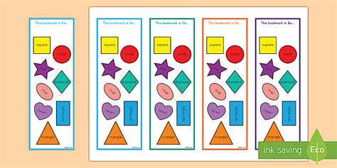 Shapes Editable Bookmark (teacher made) - Twinkl