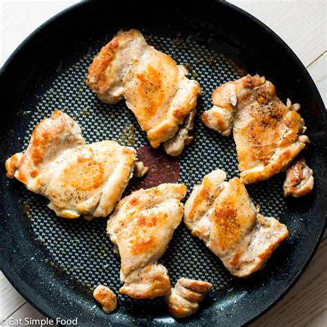 Easy Pan Fried Boneless Chicken Thighs Recipe and Video - Eat Simple Food