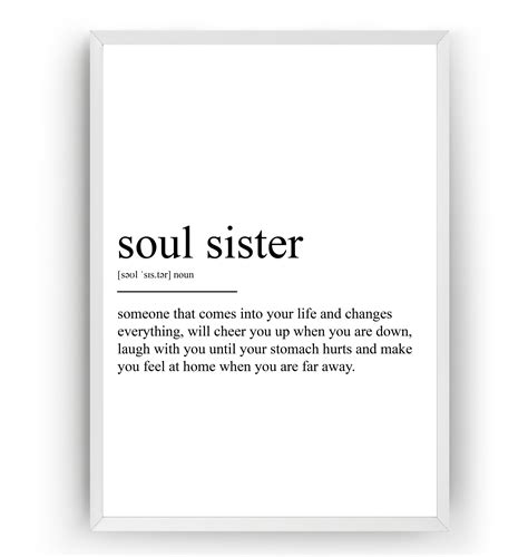Soul Sister Definition Print - Etsy UK