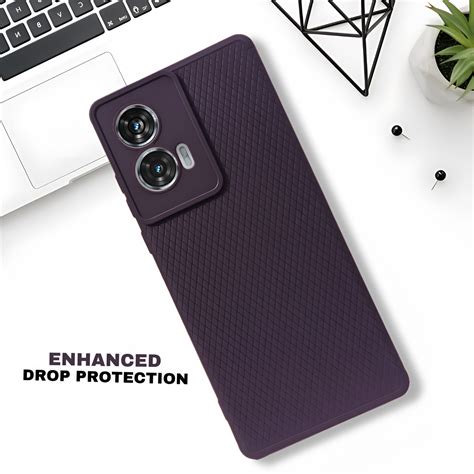 Deep Purple Line Wave Silicone Case for Motorola Edge 50 Fusion – The Hatke