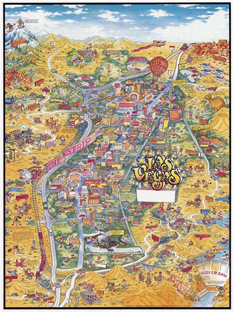 Large detailed tourist illustrated map of Las Vegas | Las Vegas | Nevada state | USA | Maps of ...