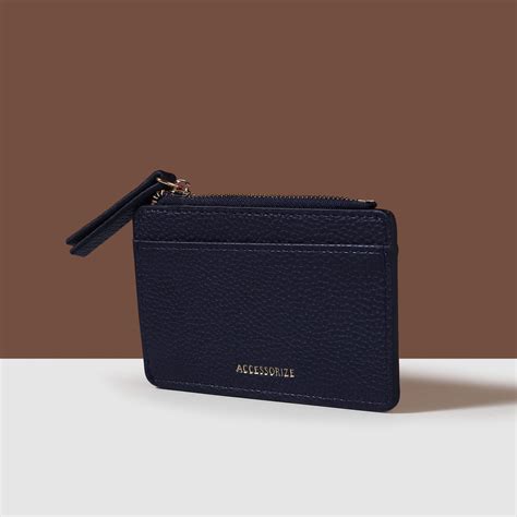 Accessorize London Women's Navy Blue Window Card Holder