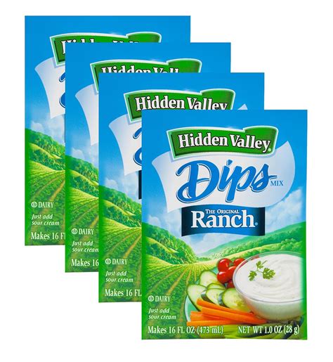 Amazon.com : Hidden Valley Original Ranch Dips Mix, Eight 1 Ounce ...