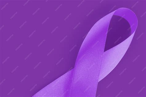 Purple ribbon, world cancer day. | Premium Photo