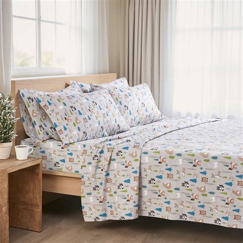 Comfort Spaces Full Sheet Set, Flannel Bed Sheets Full, 100% Cotton Bed ...