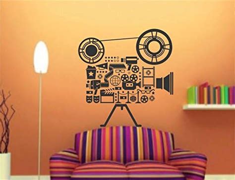 Heaven Decors Retro Video Shooting Camera Black Wall Sticker Size(59 x ...