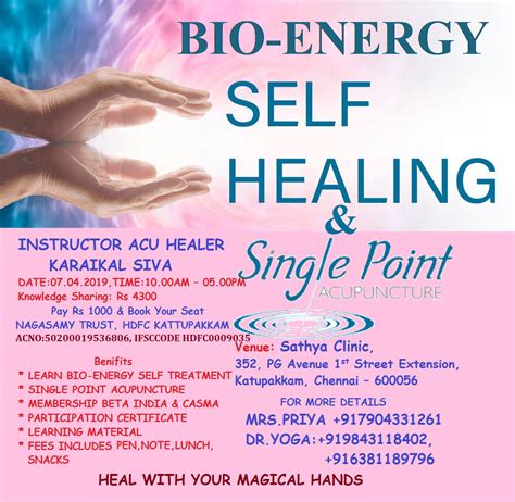 SINGLE POINT ACUPUNCTURE & BIO ENERGY SELF HEALING | Bio-Energy Medicine