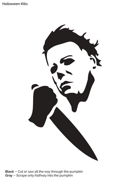 Halloween: Michael Myers (Free Pumpkin Stencil - Pumpkin Pattern ...
