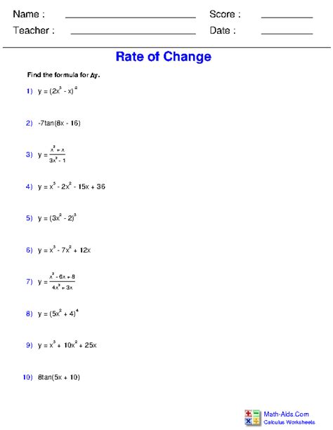 Image result for Calculus Basic Worksheet