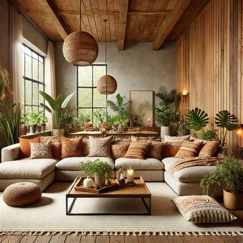 Modern Bohemian Living Room with Earthy Tones | Living room colors ...