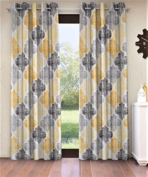 Home Sizzler 2 Piece Moroccan Motif Eyelet Glace Cotton Long Door ...